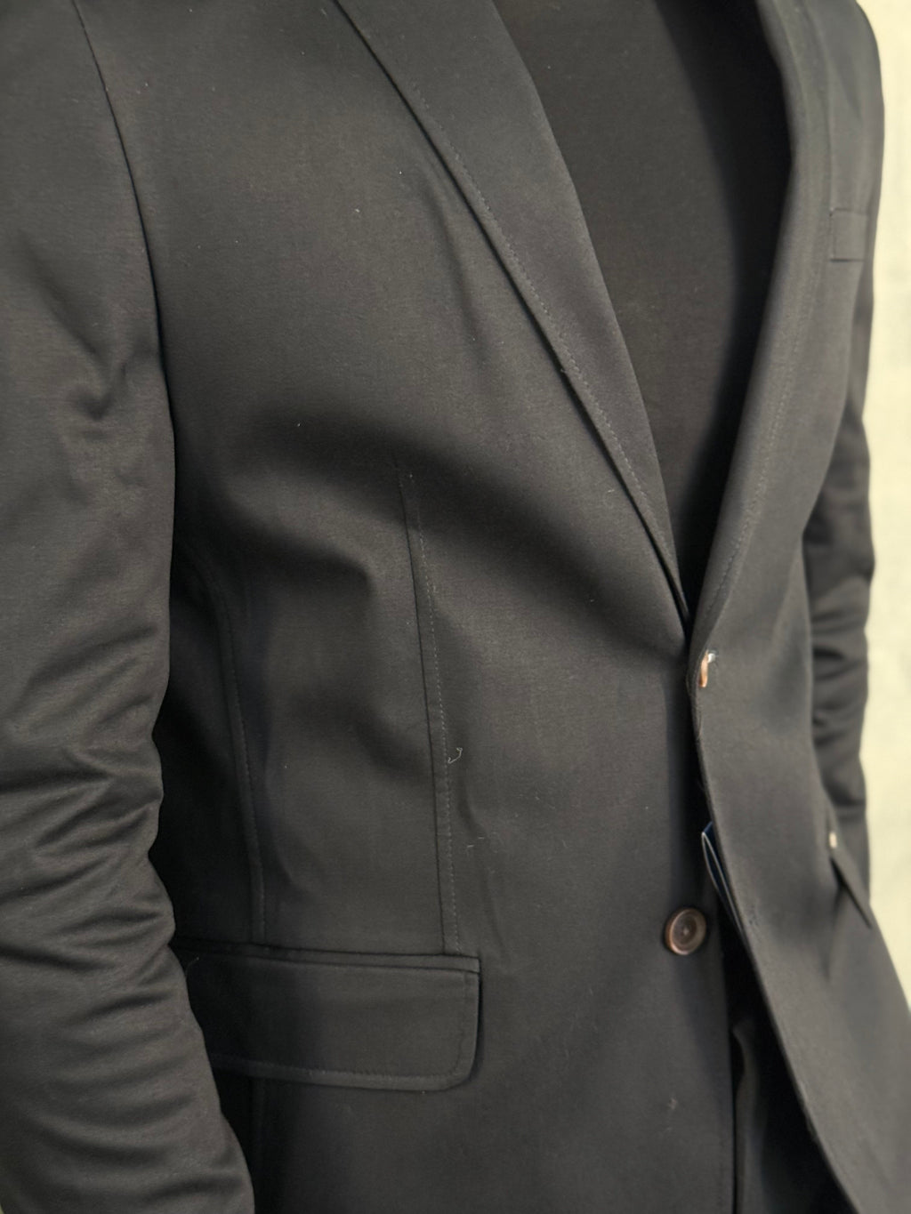 BLAZER SLIM SARJA LISO DOCTHOS PRETO