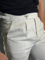 CALÇA ALF. GURKHA PURO LINHO NATURAL