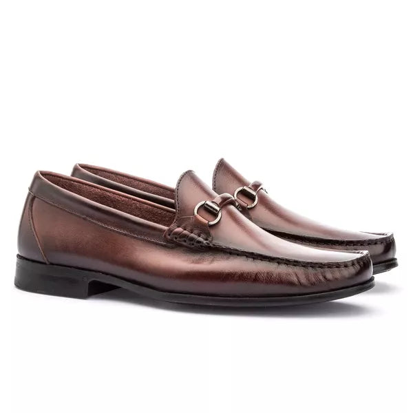 Sapato Masculino Mocassim Em Couro Absolut Castanho