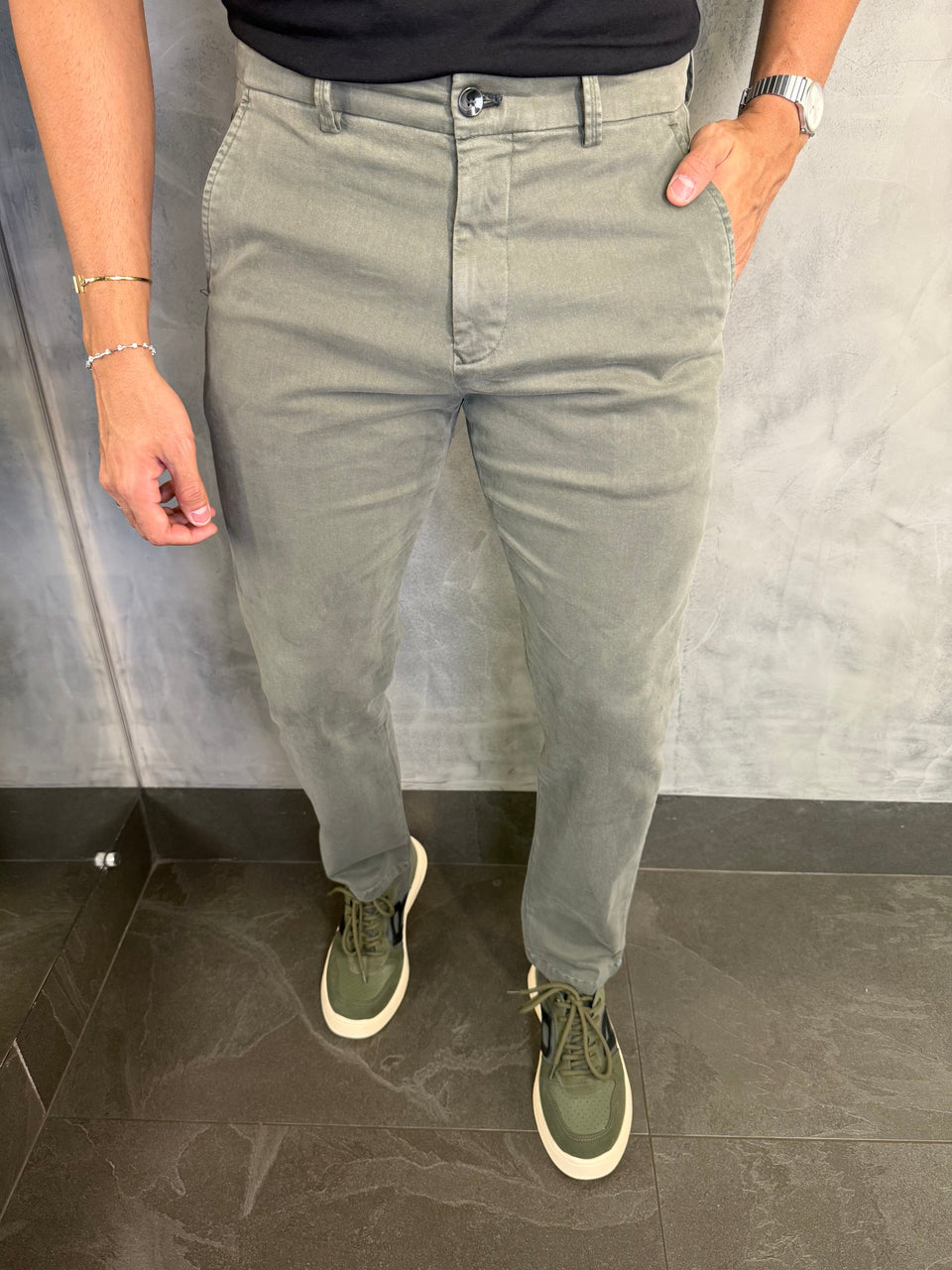 CALÇA ALF SARJA COMFORT SKINNY VERDE FLORESTA