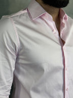 CAMISA M/L CETIM ELASTANO ROSA