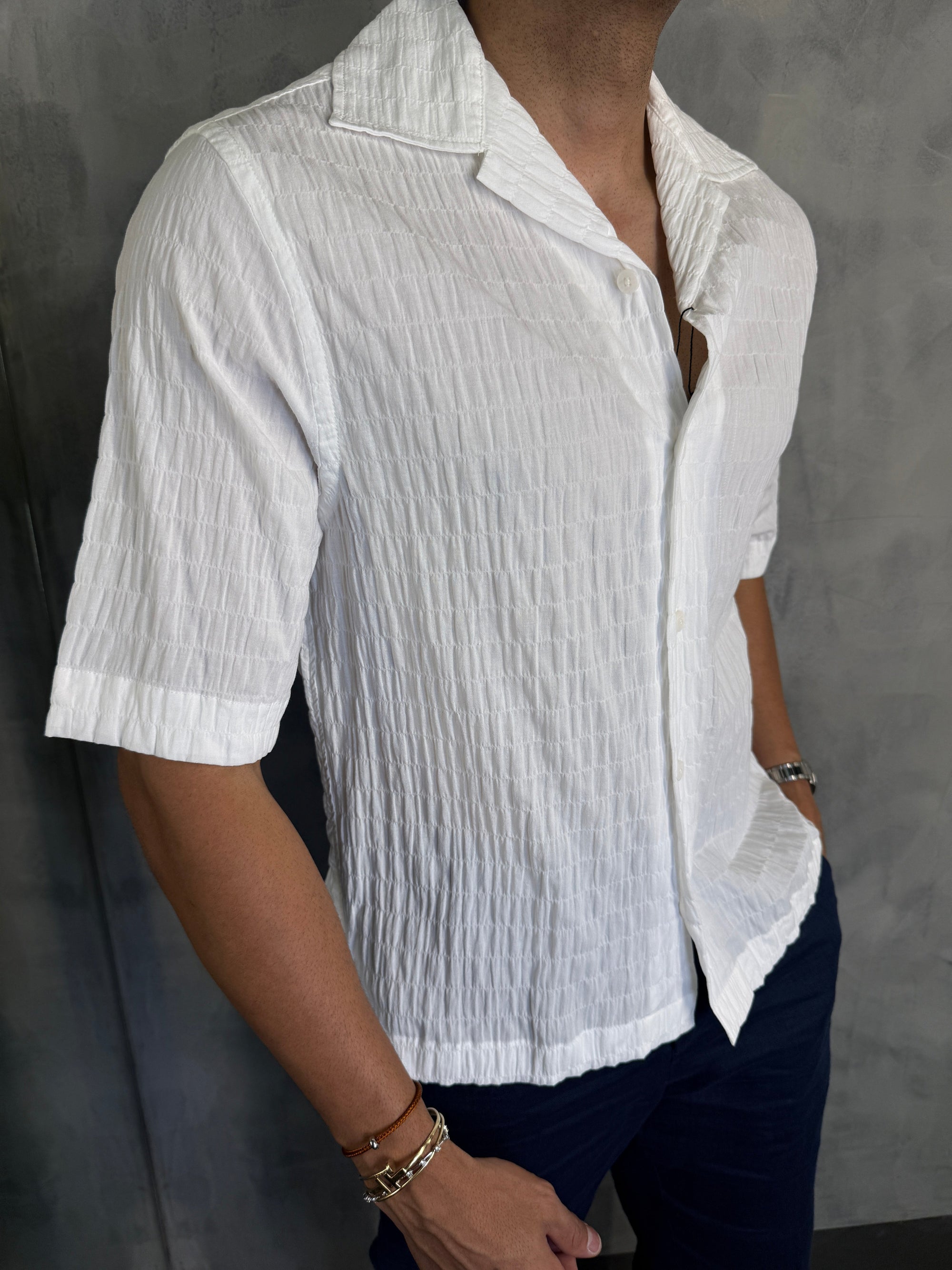 CAMISA M/C TEXTURA BRANCO