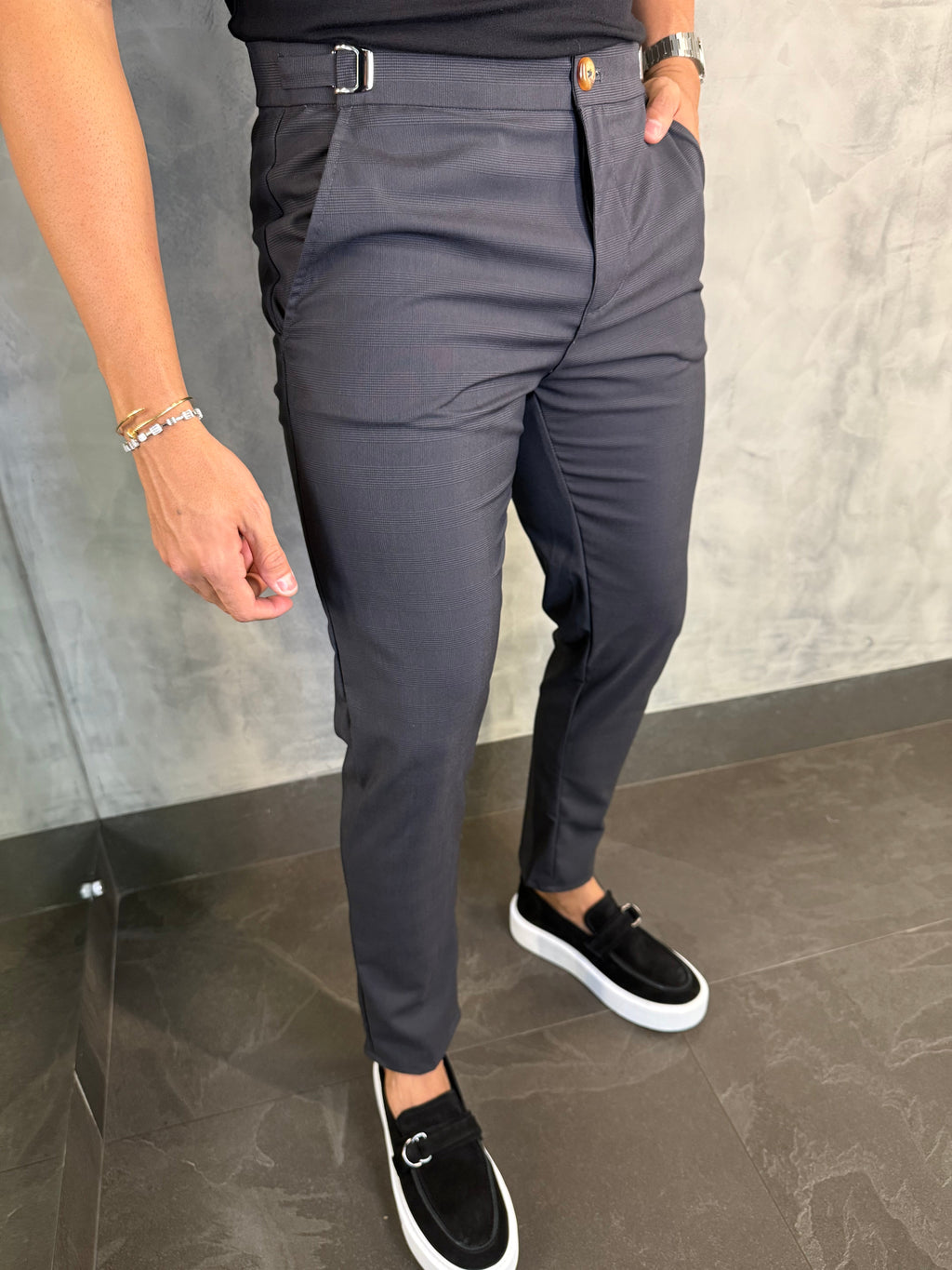CALÇA ALF. PRÍNCIPE DE GALES PRETO