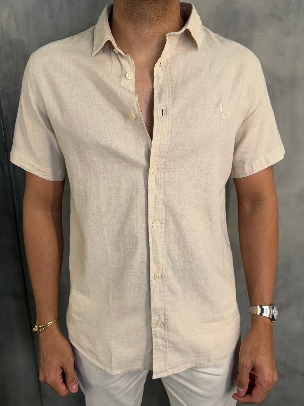 CAMISA M/C LINHO PIENZA RSV NATURAL