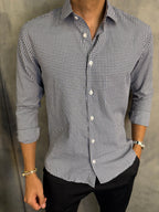 CAMISA M/L BOSSA NOVA XADREZ AZUL