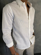 CAMISA M/L LINHO FIO TINTO