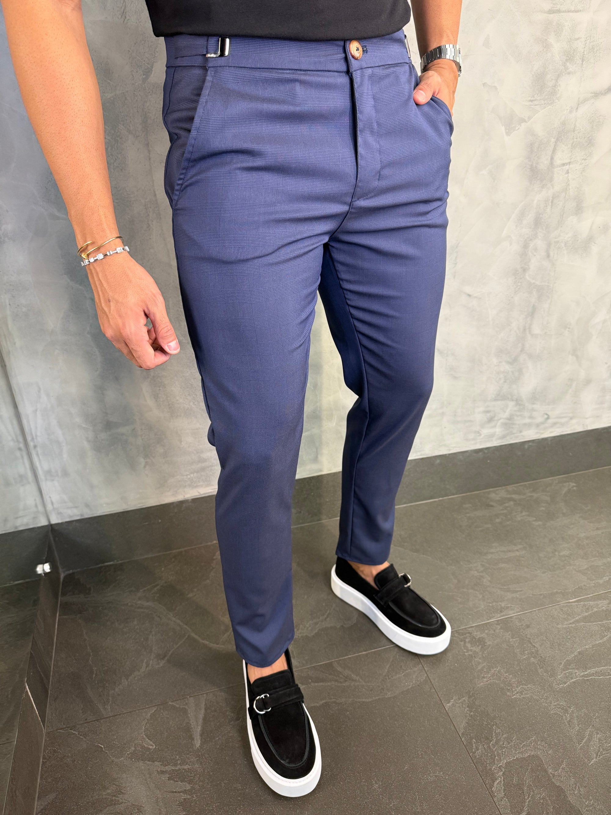CALÇA ALF. PRÍNCIPE DE GALES MARINHO