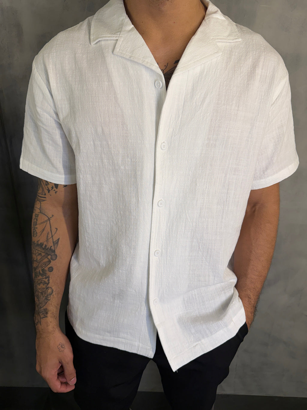 CAMISA M/C GOLA CUBANA