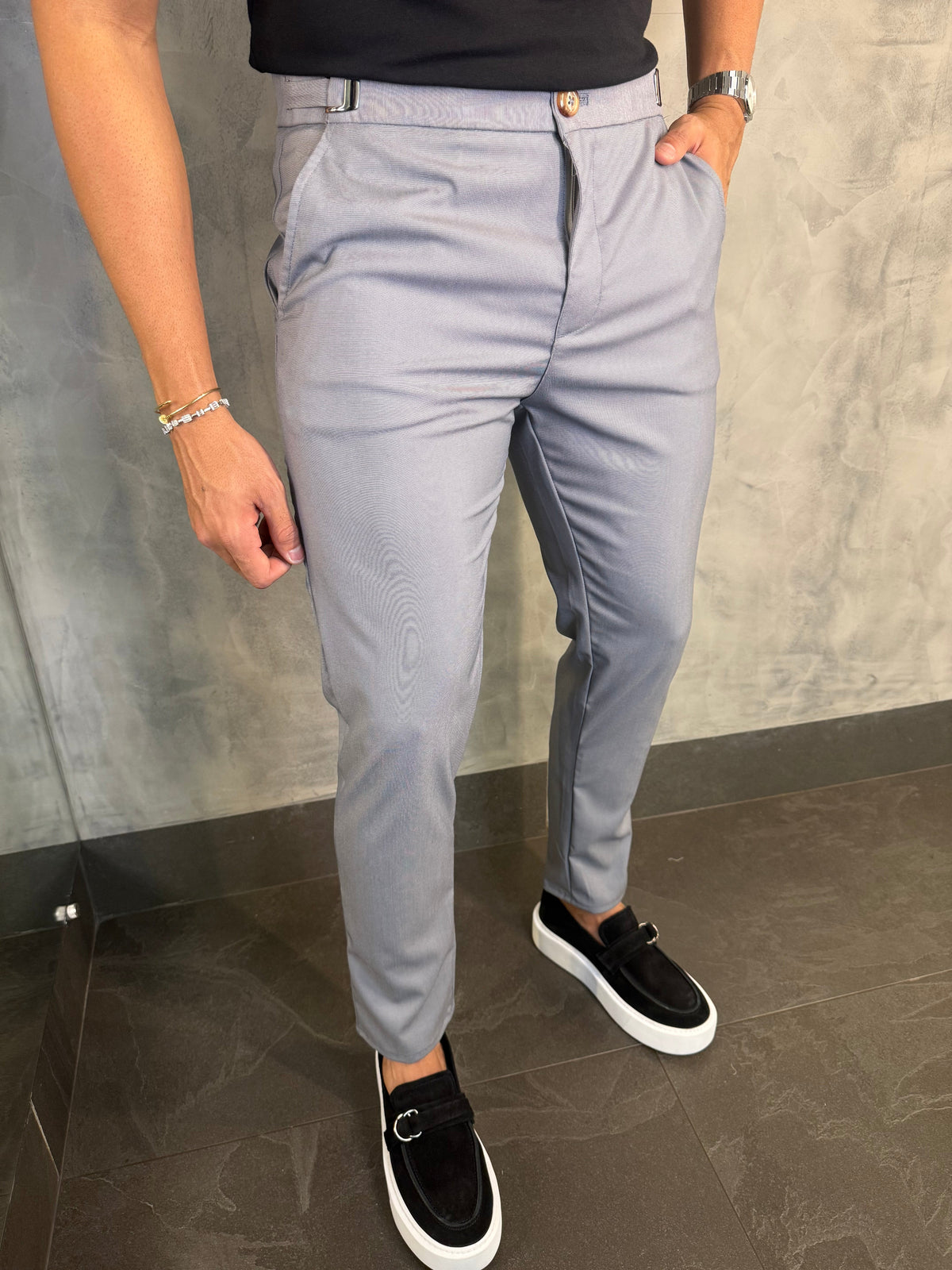 CALÇA ALF. DUBAI PONTO H CINZA