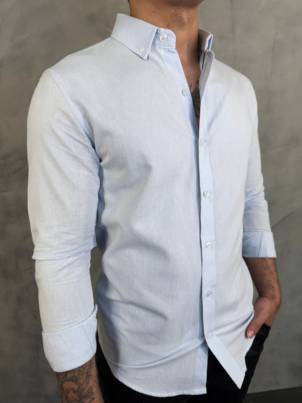 CAMISA M/L OXFORD PONTO H