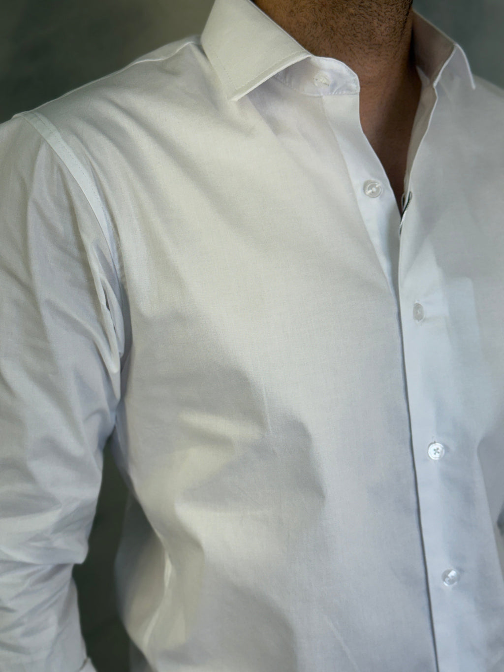 CAMISA M/L SLIM TRICOLINE C/ ELASTANO BRANCO