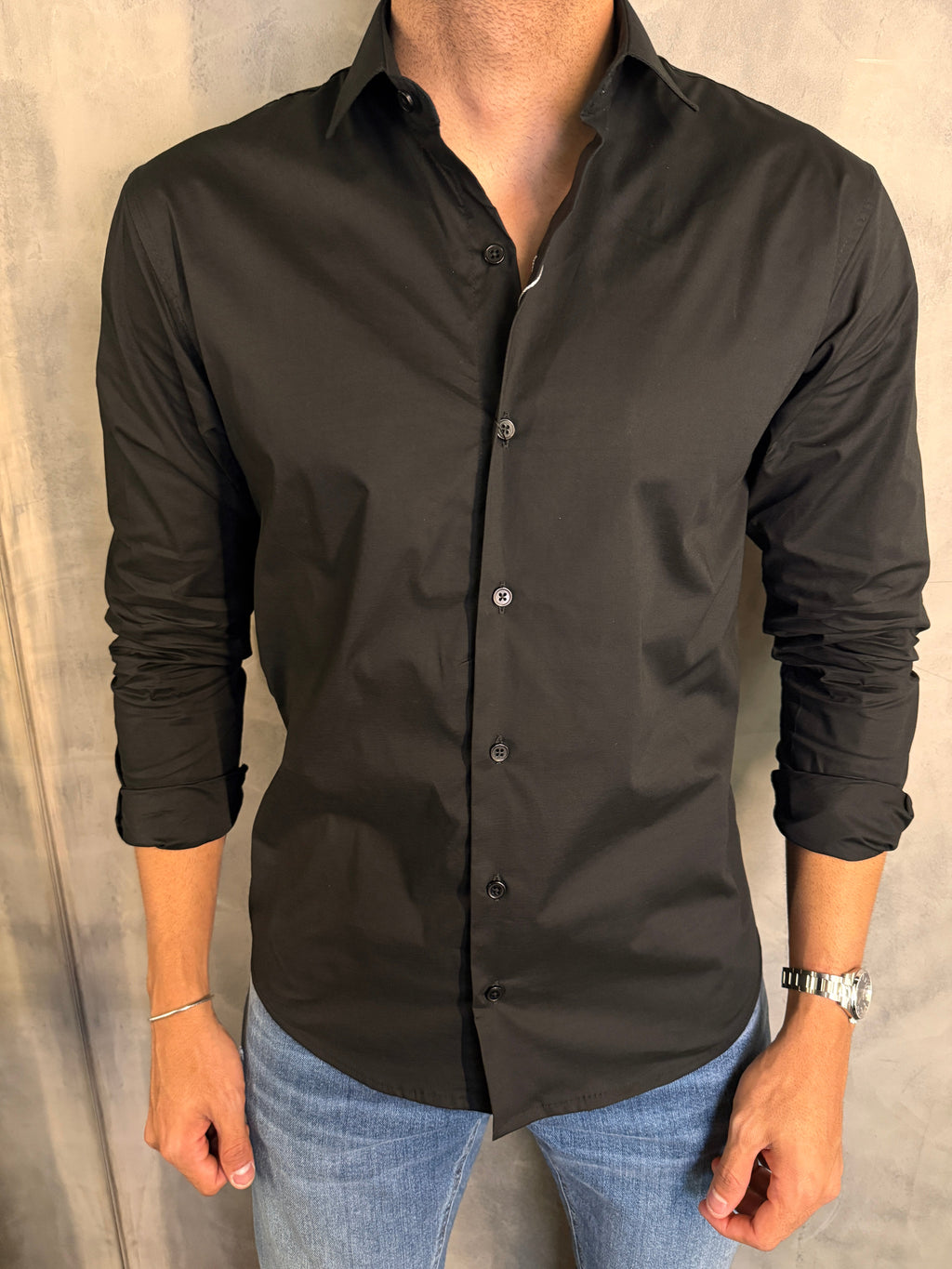 CAMISA M/L SLIM TRICOLINE C/ ELASTANO