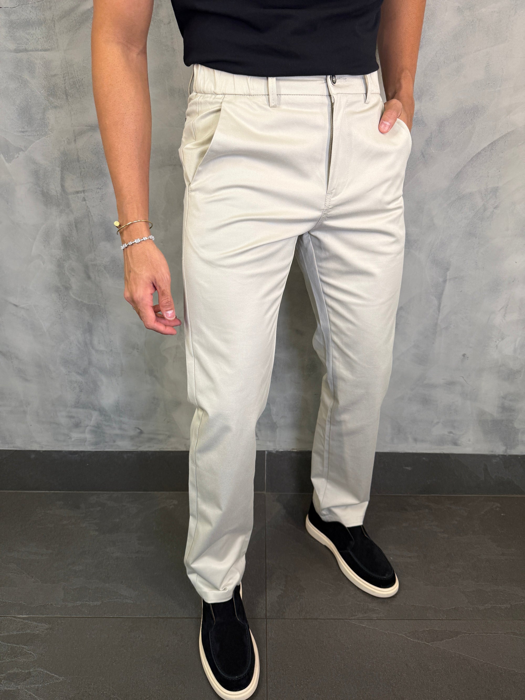 CALÇA SARJA CASUAL STRETCHC CINTURA ELÁSTICA