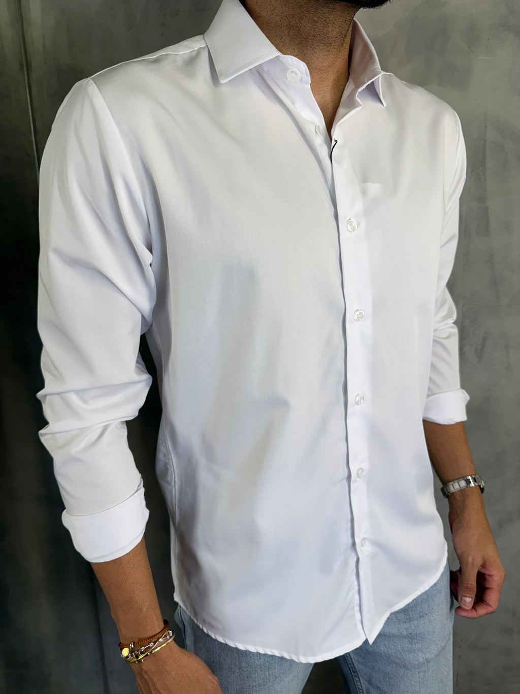 CAMISA M/L FIBRA DE BAMBU BRANCO
