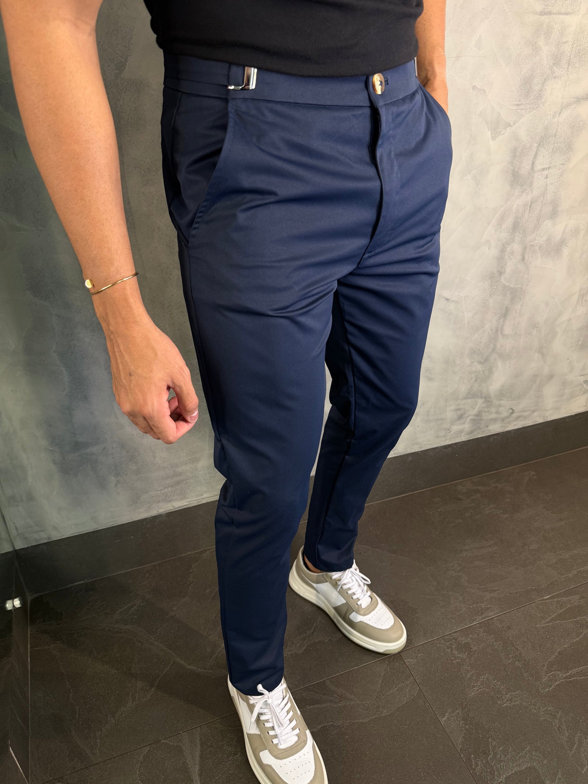 CALÇA ALF. MÔNACO AJUSTE CATRACA MARINHO