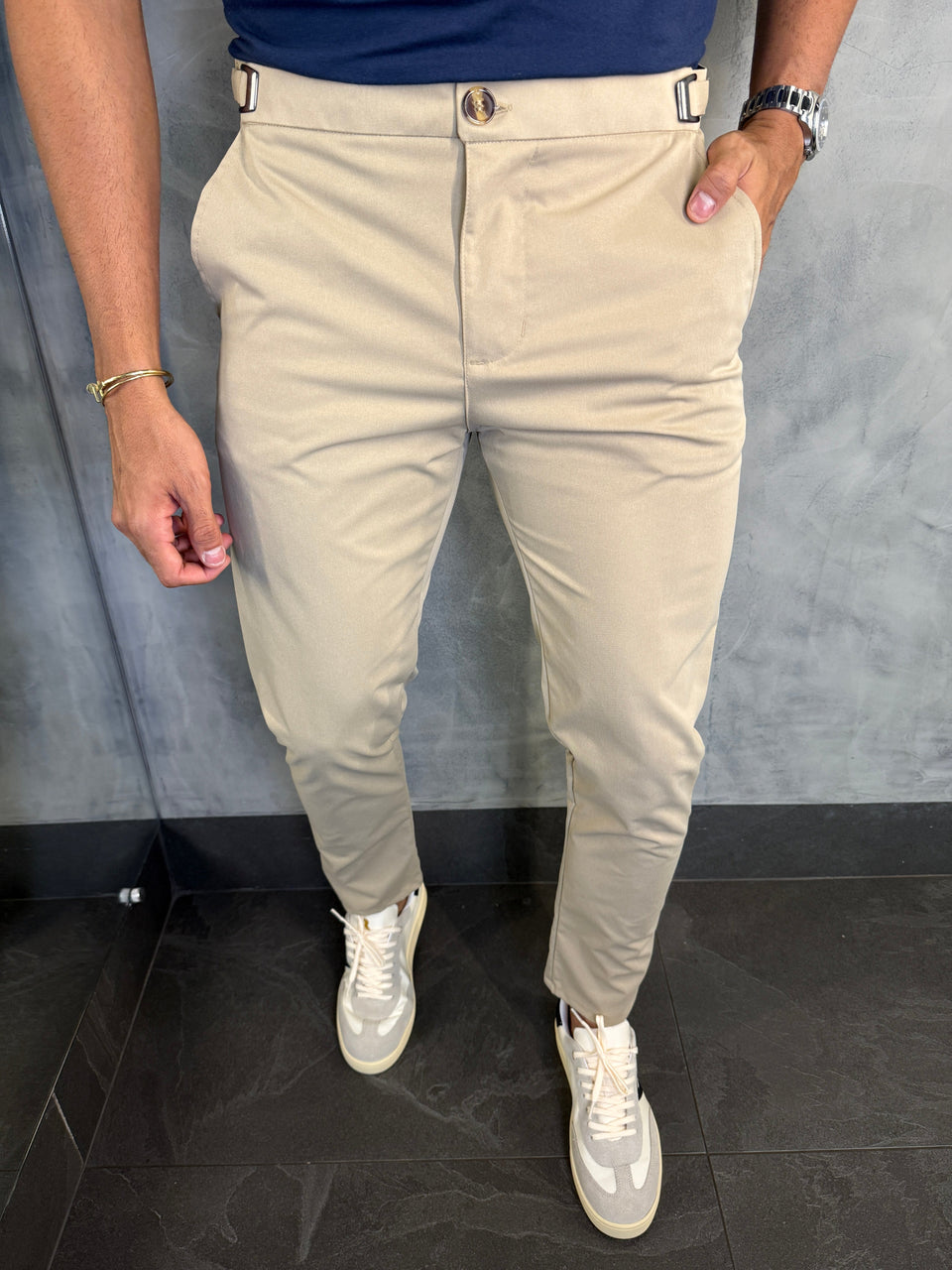 CALÇA ALF. MÔNACO AJUSTE CATRACA PONTO H KAKHI