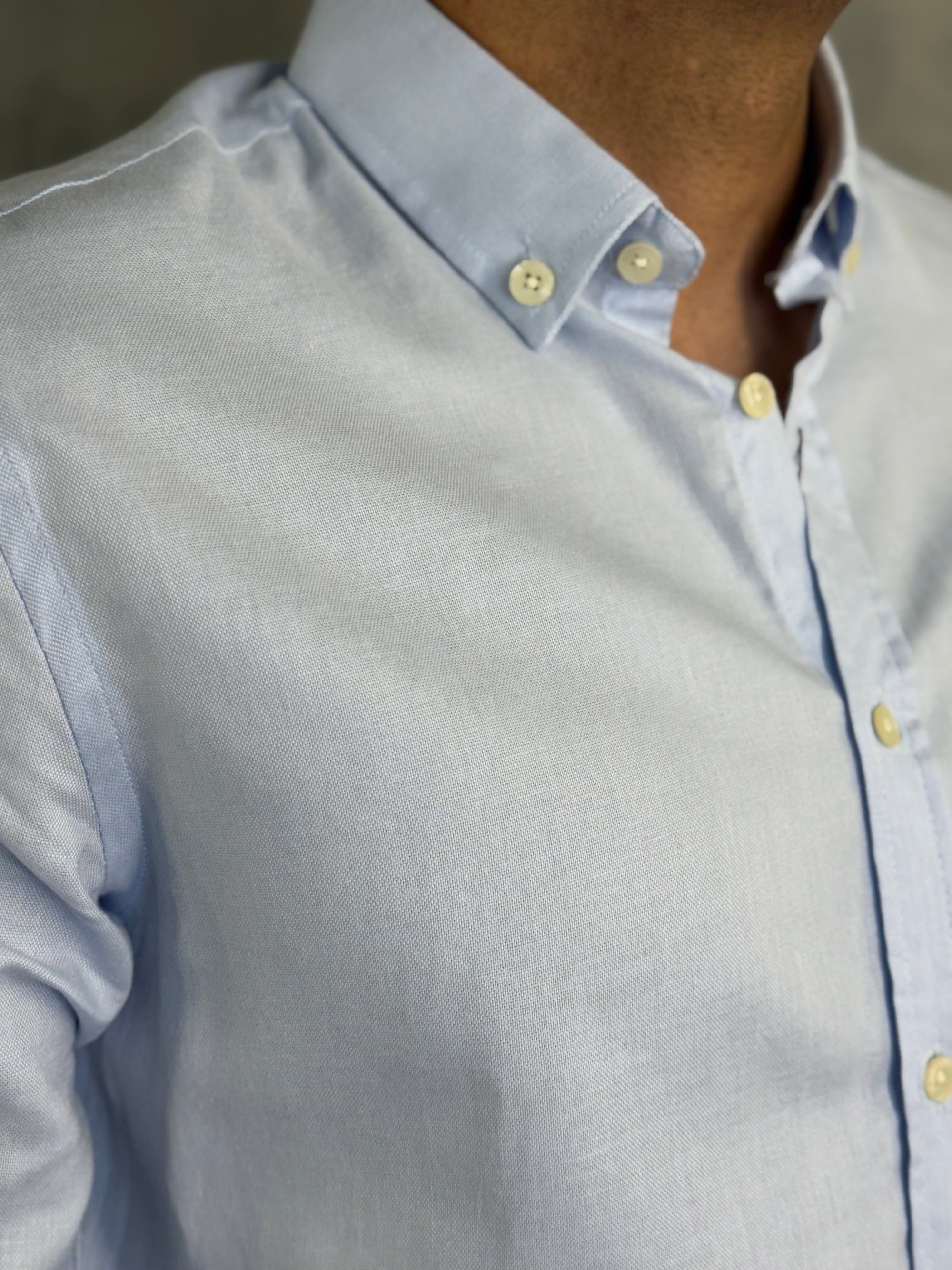 CAMISA M/L BUTTON DOWN INDICCATTO AZUL BB