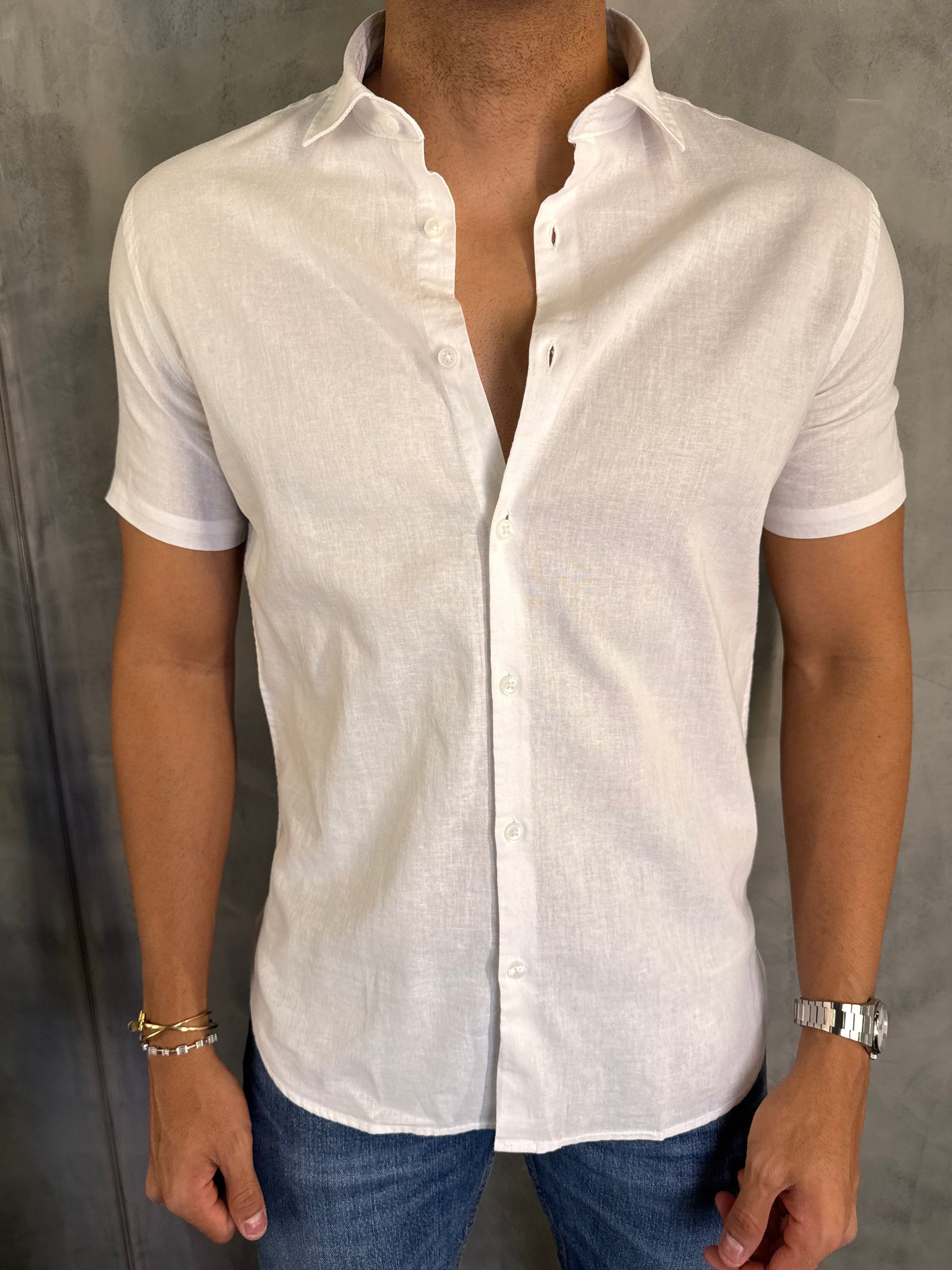 CAMISA M/C LINHO BRANCO