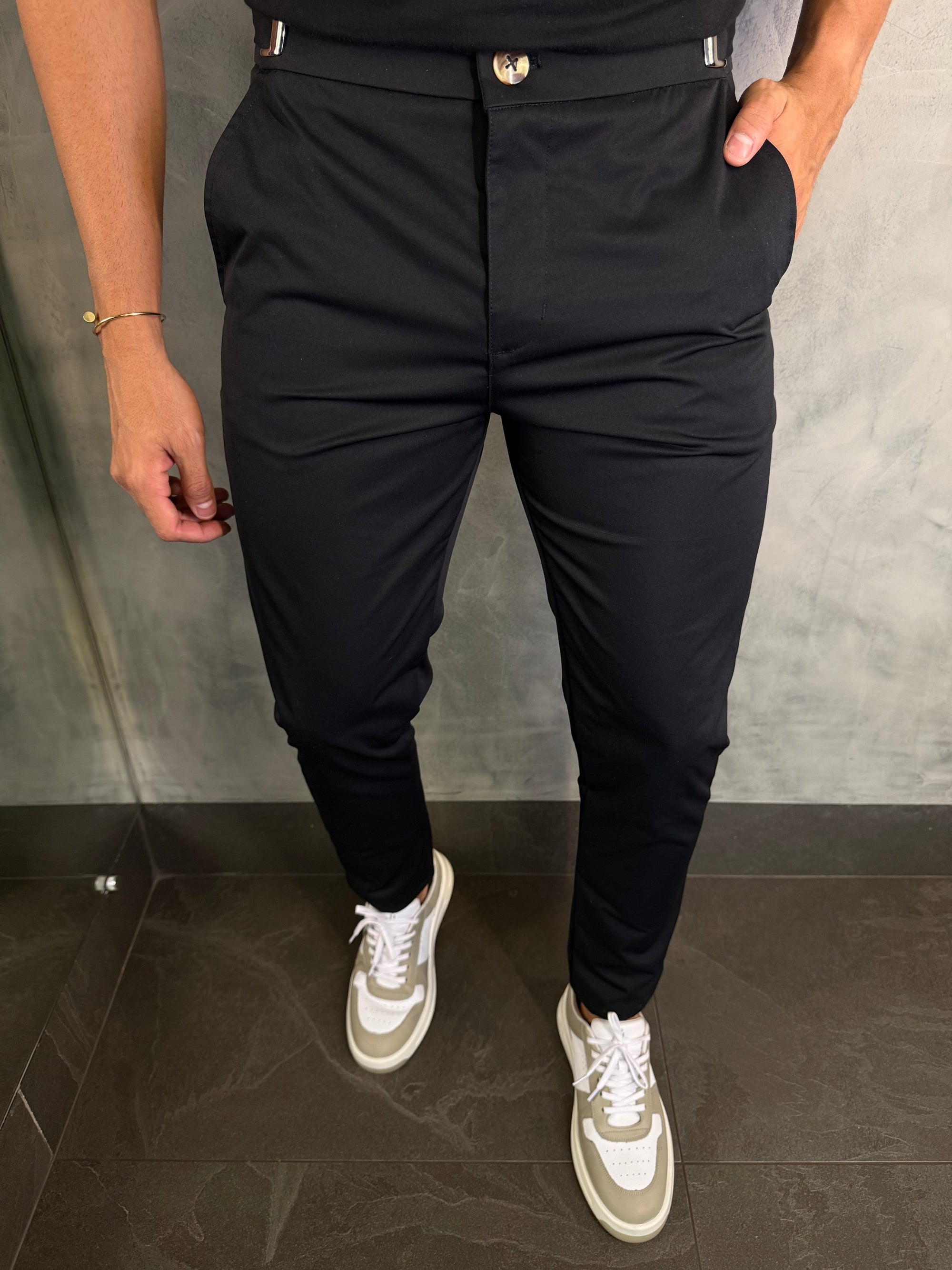 CALÇA ALF. MÔNACO AJUSTE CATRACA PRETO