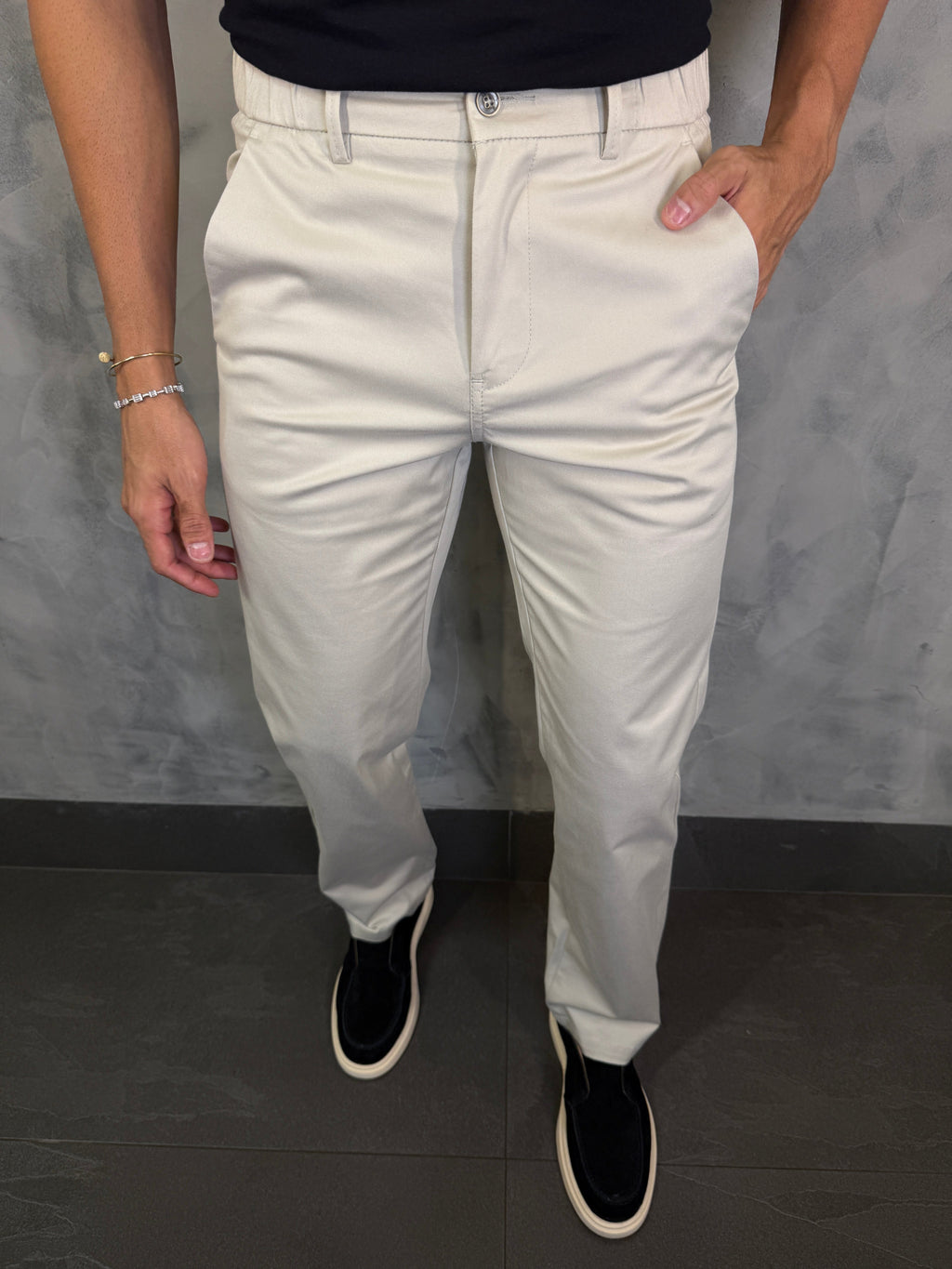 CALÇA SARJA CASUAL STRETCHC CINTURA ELÁSTICA