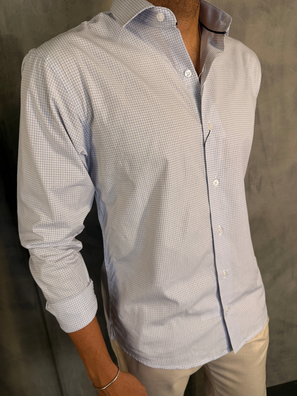 CAMISA M/L SLIM FIBRA DE BAMBU XADREZ