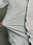 CAMISA M/L SLIM POLIAMIDA XADREZ BRANCO