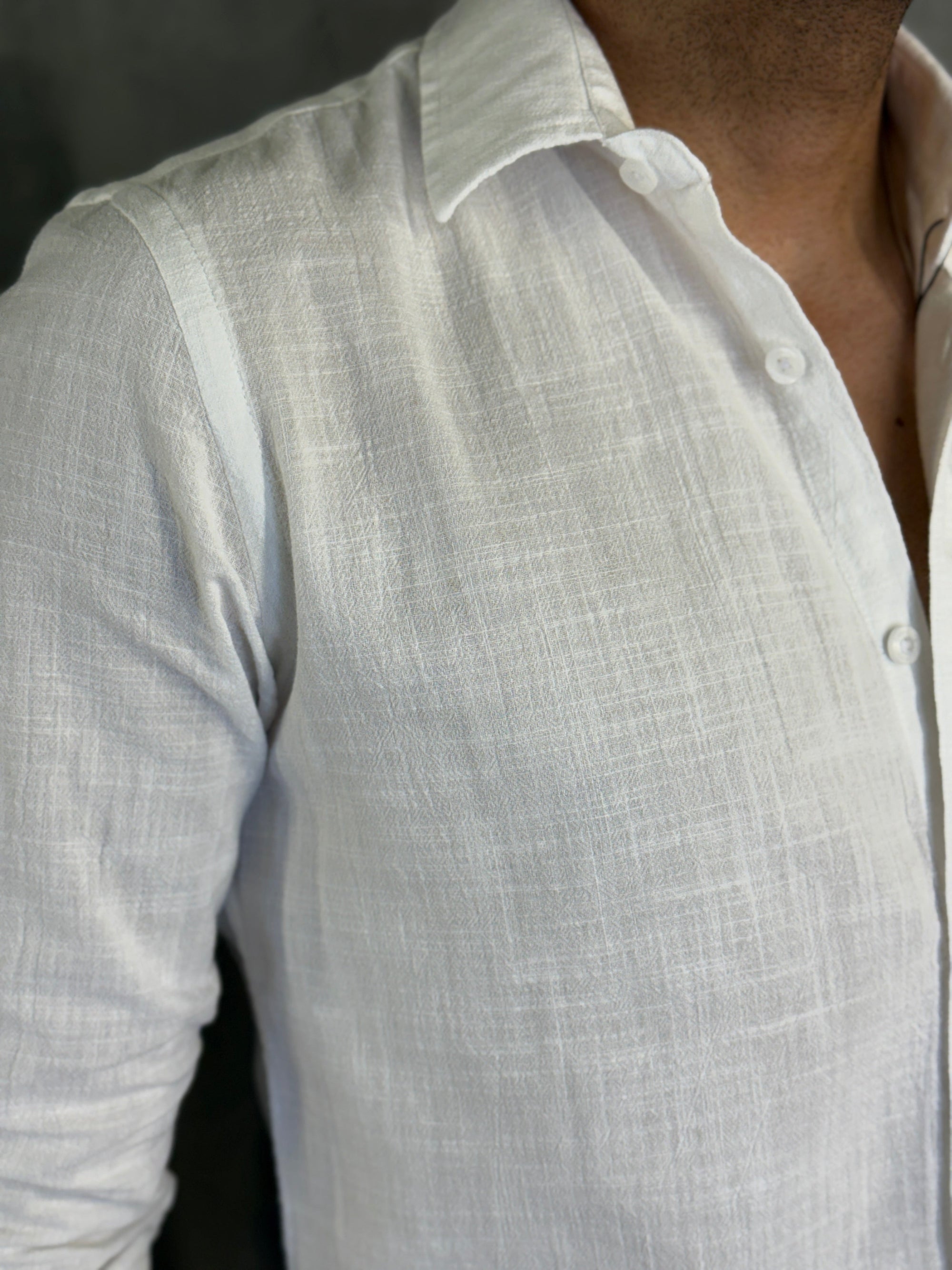 CAMISA M/L CASUAL FLAME COTTON PACIFIC KINGEJOE OFF WHITE