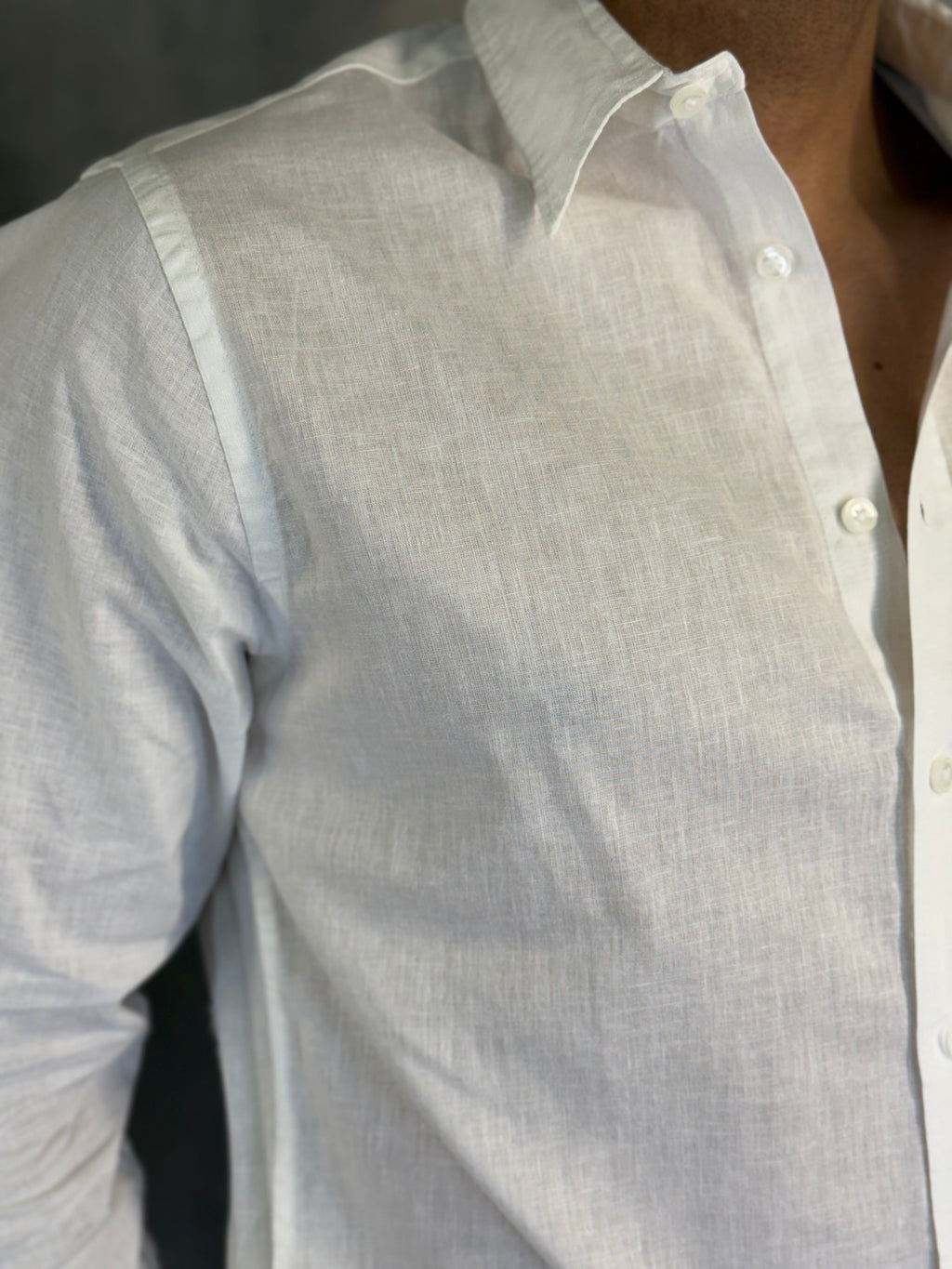 CAMISA M/L LINHO FIO TINTO