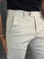CALÇA ALF. SARJA REGULAR MARFIM