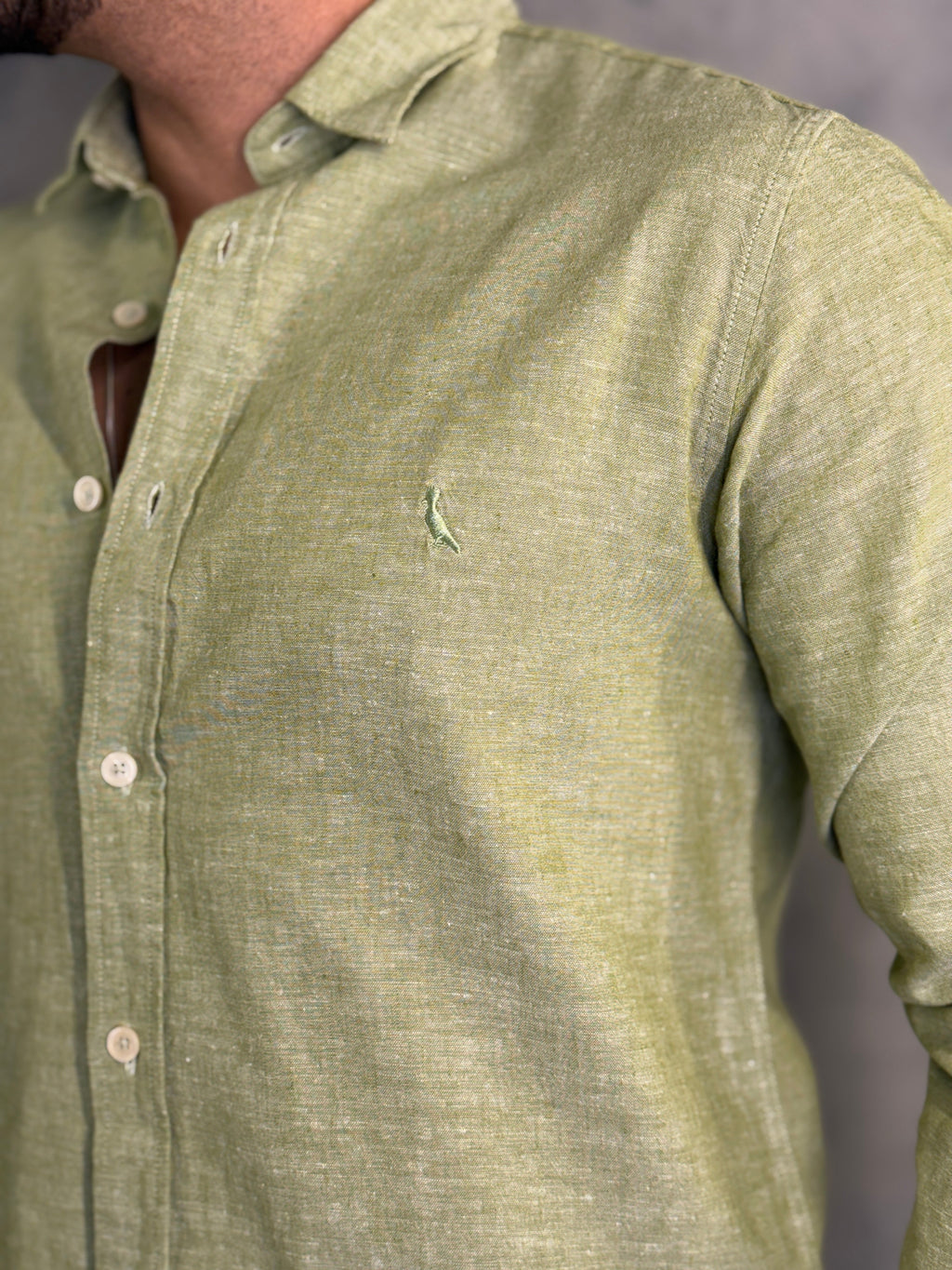 CAMISA M/L LINHO PIENZA RESERVA PISTACHE