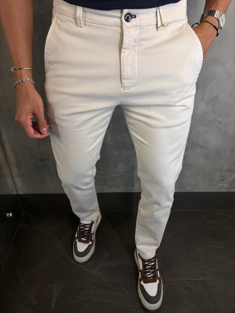 CALÇA ALF SARJA COMFORT SKINNY OFF WHITE