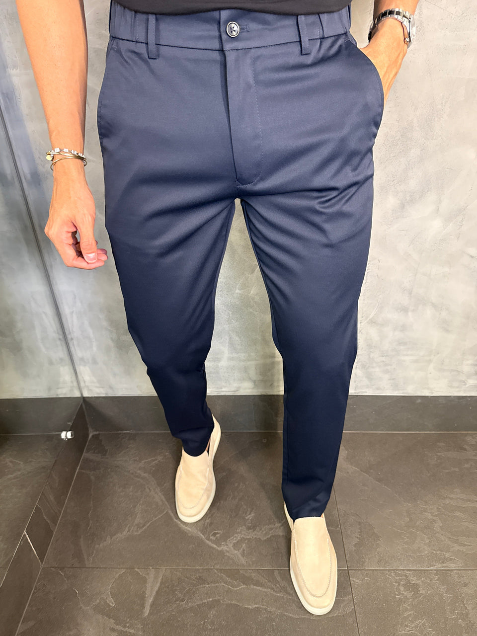 CALÇA ALF. SLIM CÓS ELÁSTICO