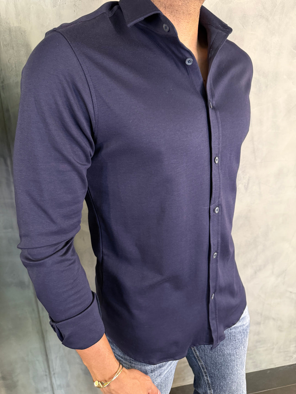 CAMISA M/L MALHA MARINHO