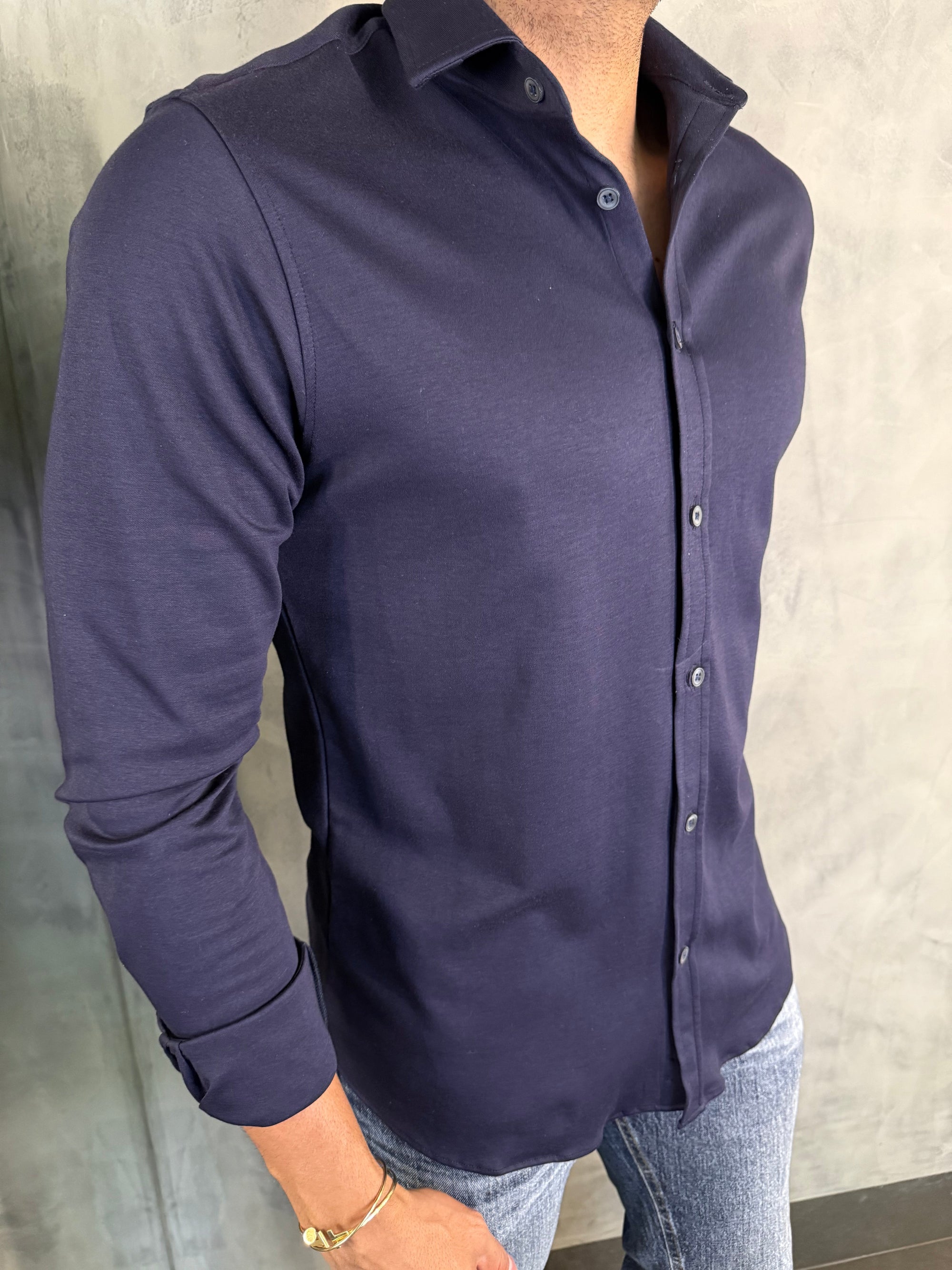 CAMISA M/L MALHA MARINHO