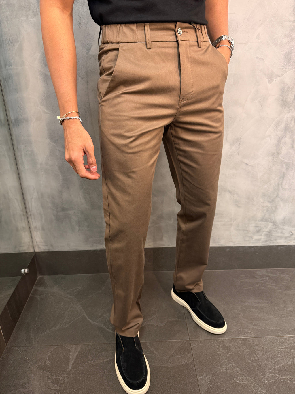 CALÇA SARJA CASUAL STRETCHC CINTURA ELÁSTICA