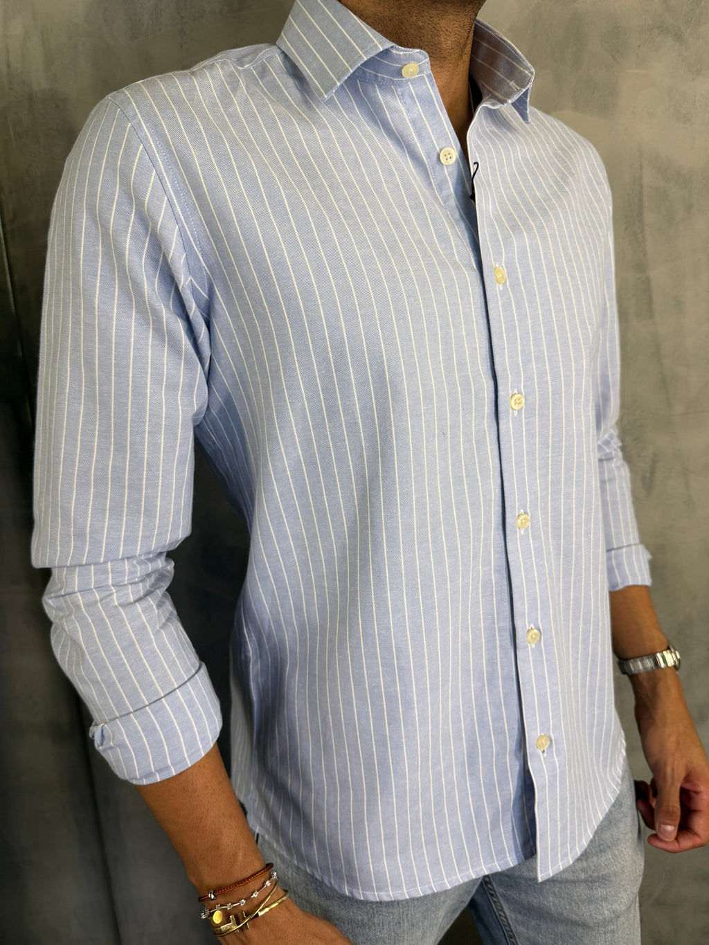 CAMISA M/L GADU LISTRAS AZUL BB