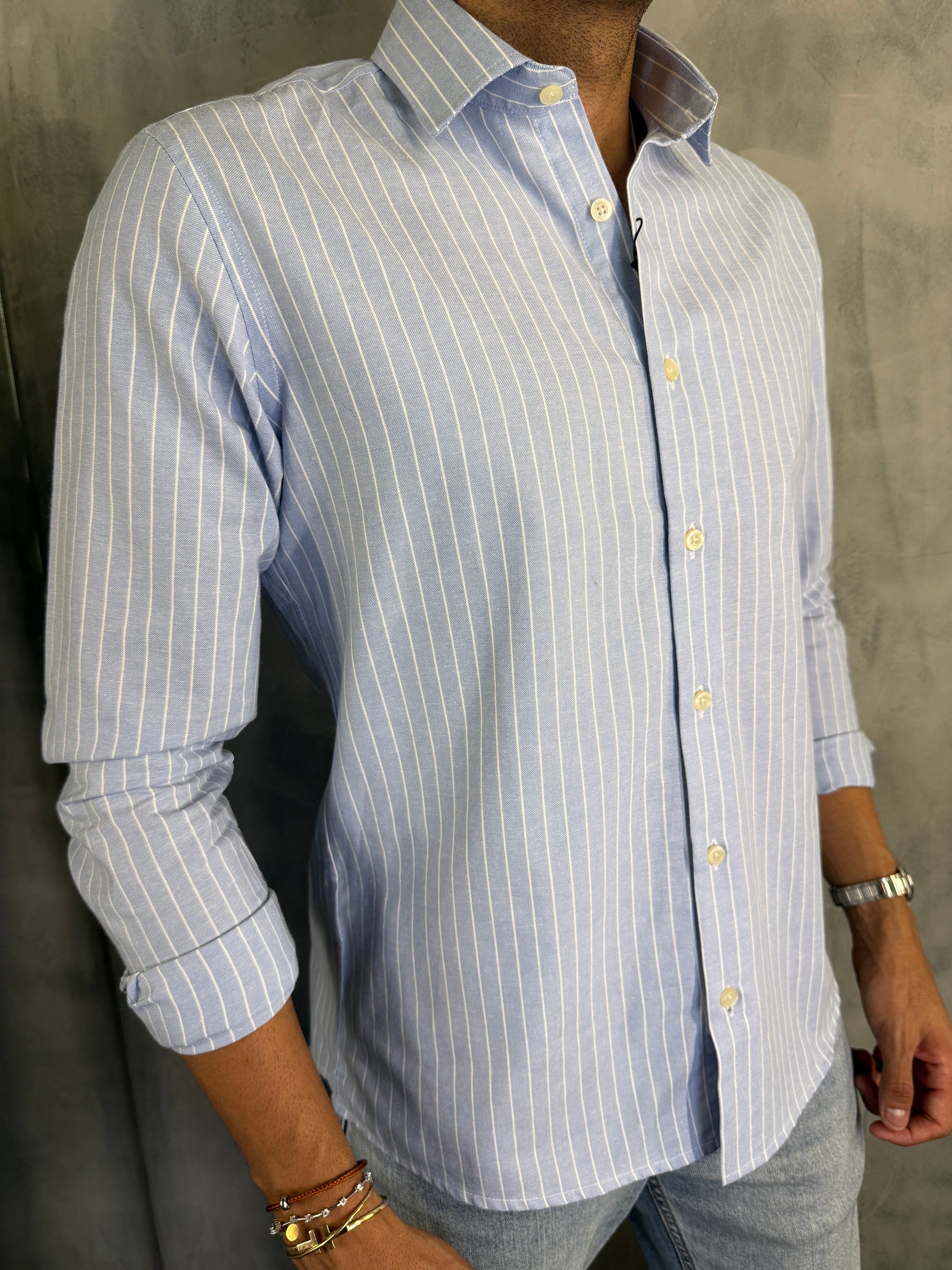 CAMISA M/L GADU LISTRAS AZUL BB