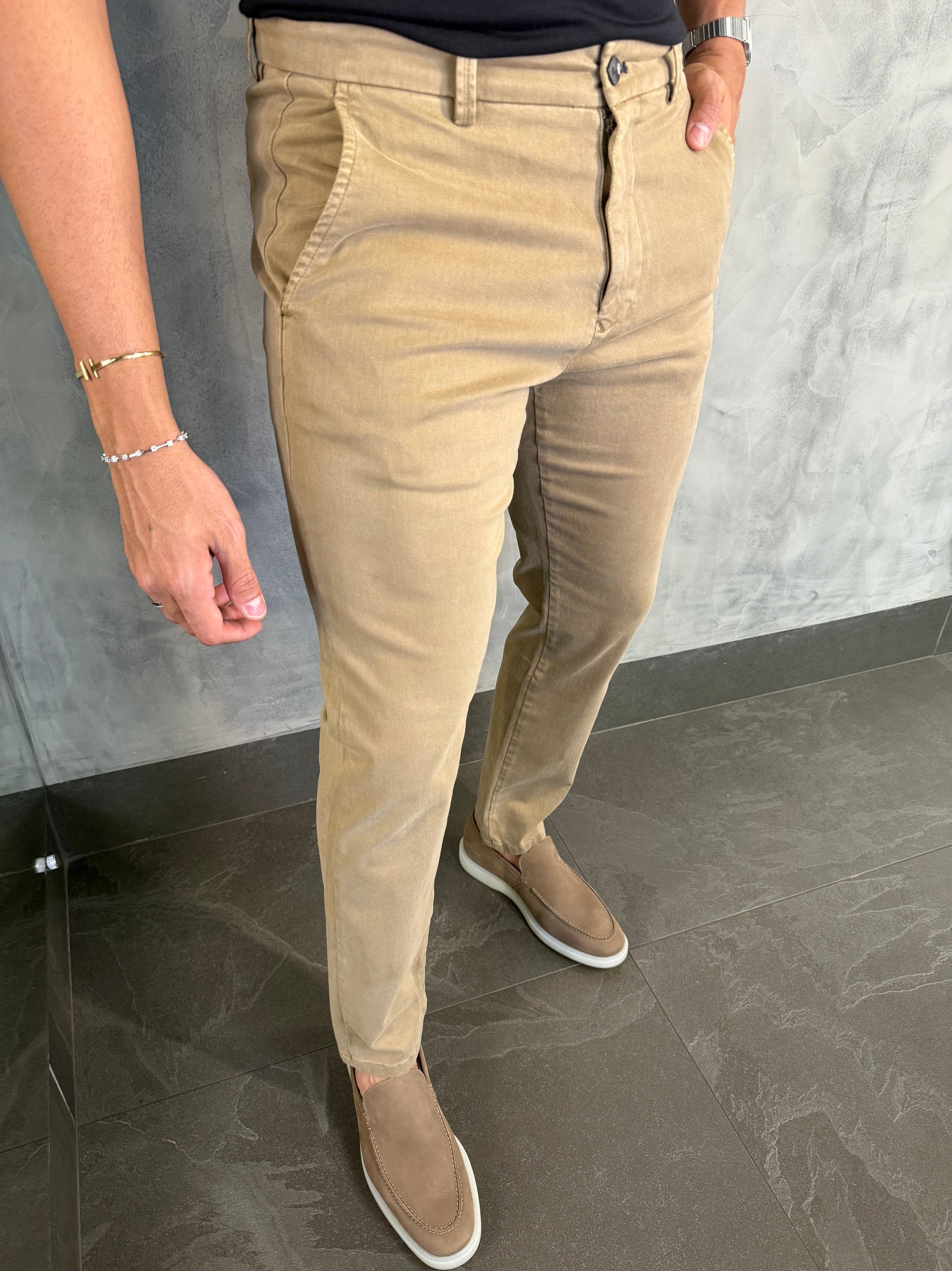 CALÇA ALF SARJA COMFORT SKINNY OCRE