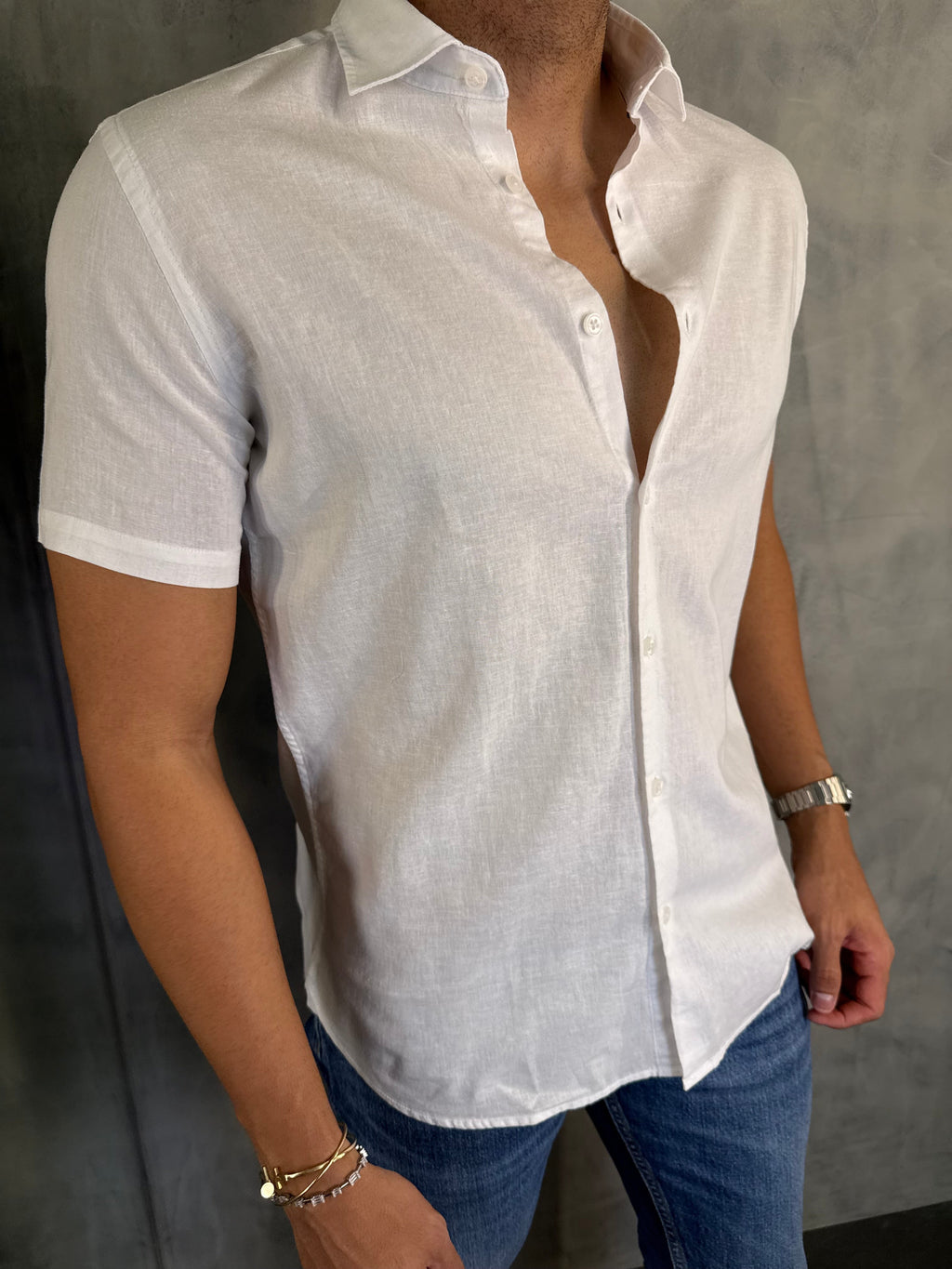 CAMISA M/C LINHO BRANCO