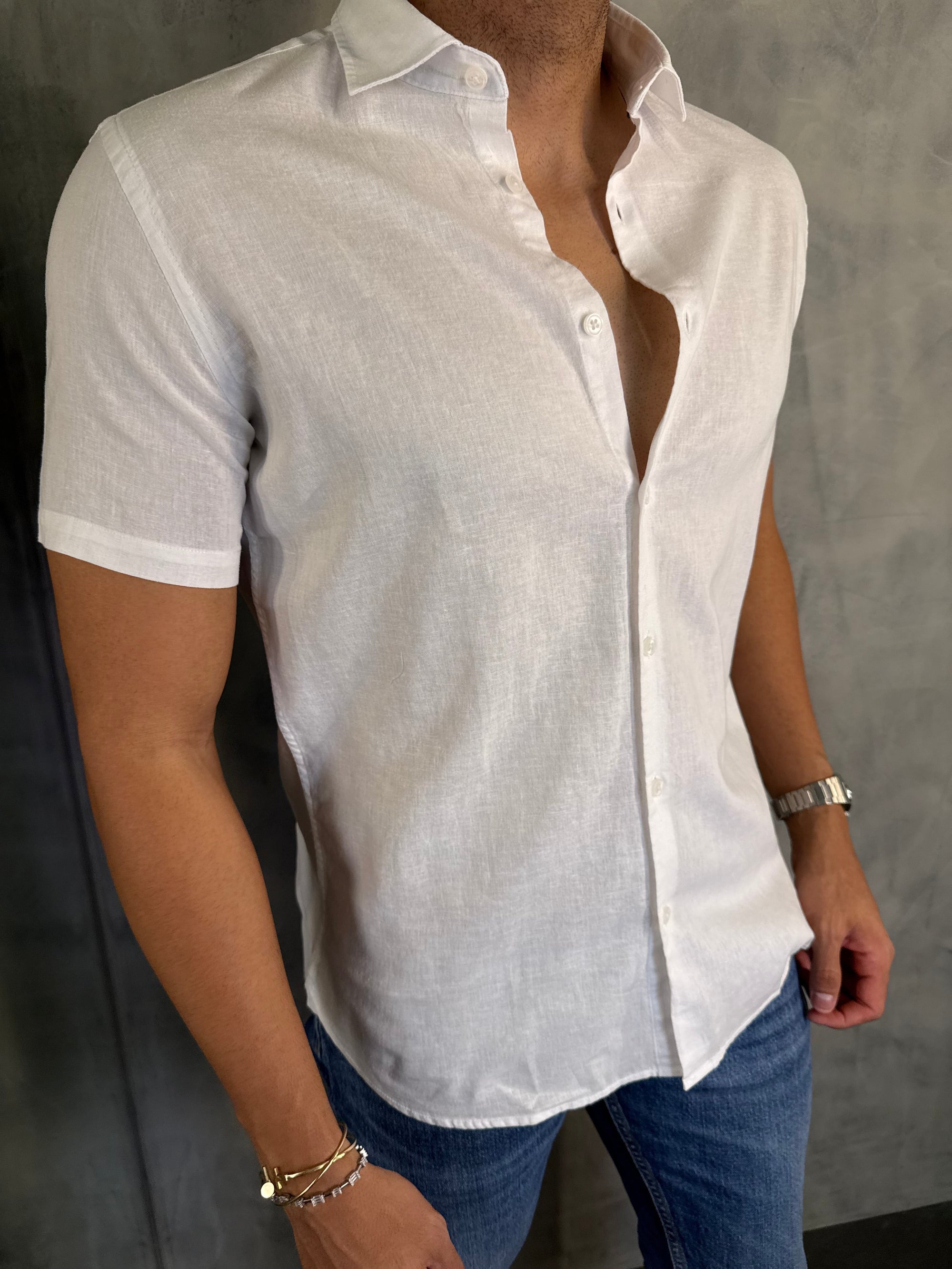CAMISA M/C LINHO BRANCO