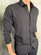 CAMISA M/L FIBRA DE BAMBU PRETO