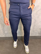 CALÇA ALF. MAQUINETADA SKINNY AJUSTE FIVELA MARINHO