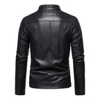 Jaqueta De Couro Masculina Slim Forrada