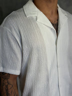 CAMISA M/C TRICOT TEXTURIZADA GOLA CUBANA