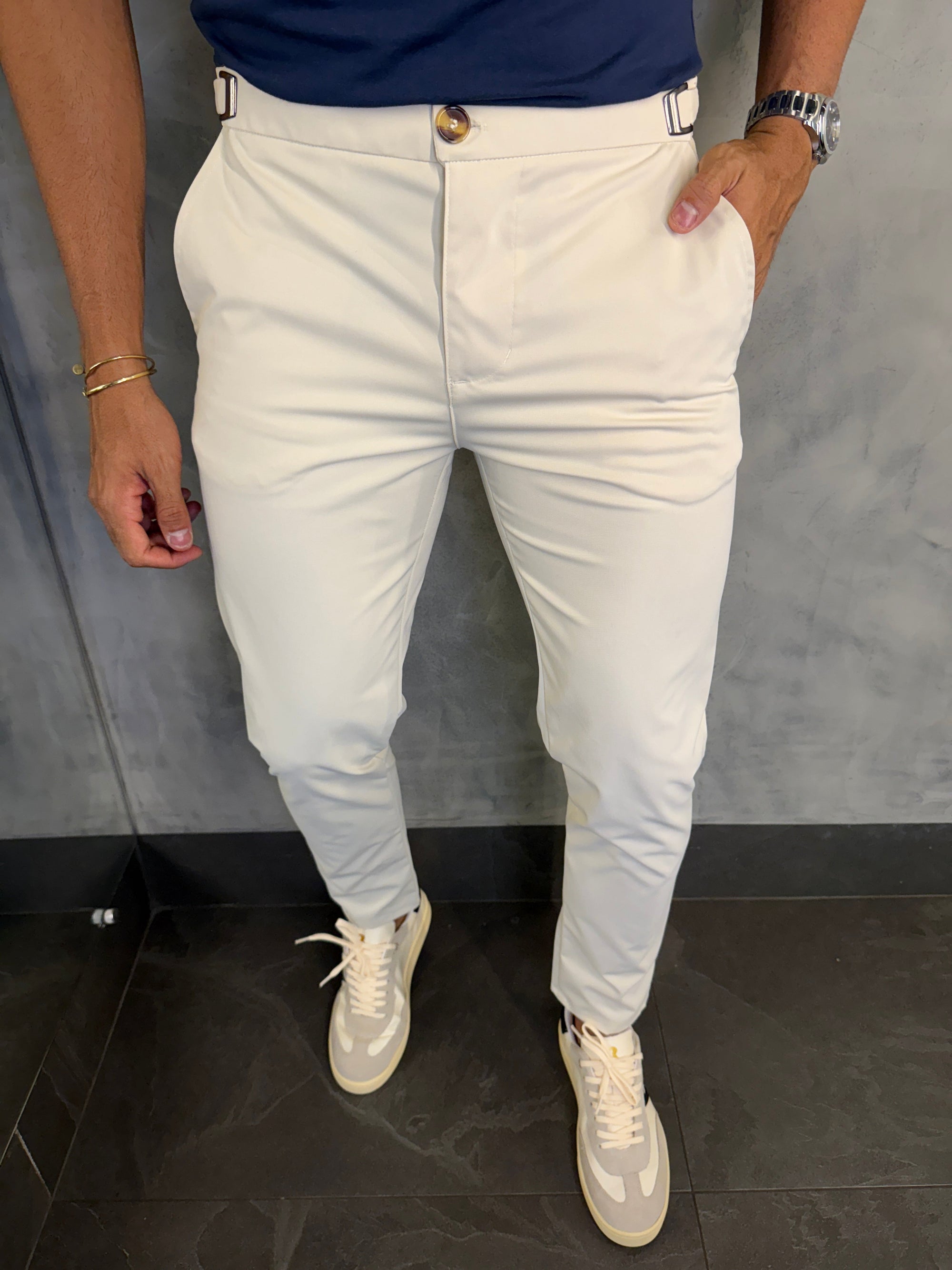 CALÇA ALF. MÔNACO AJUSTE CATRACA AREIA