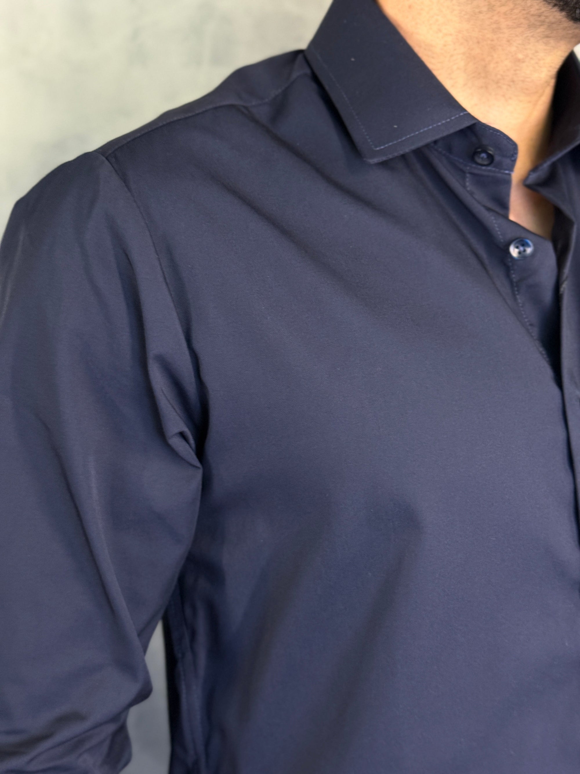 CAMISA M/L FIBRA DE BAMBU MARINHO
