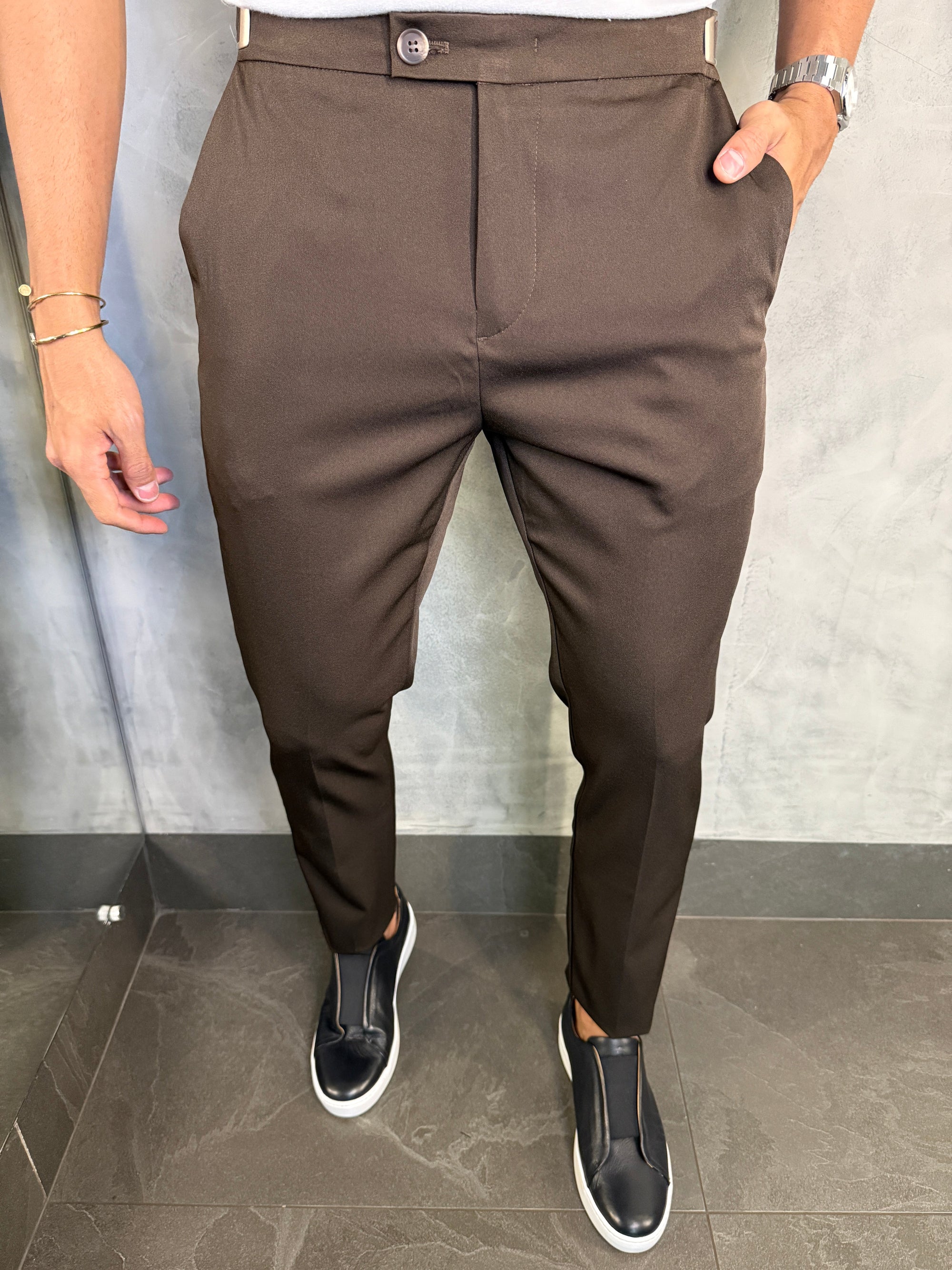 CALÇA ALF. VIENA AJUSTE CATRACA CAFÉ