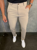 CALÇA ALF. SLIM STRETCH C/ AJUSTE BOTÃO KHAKI