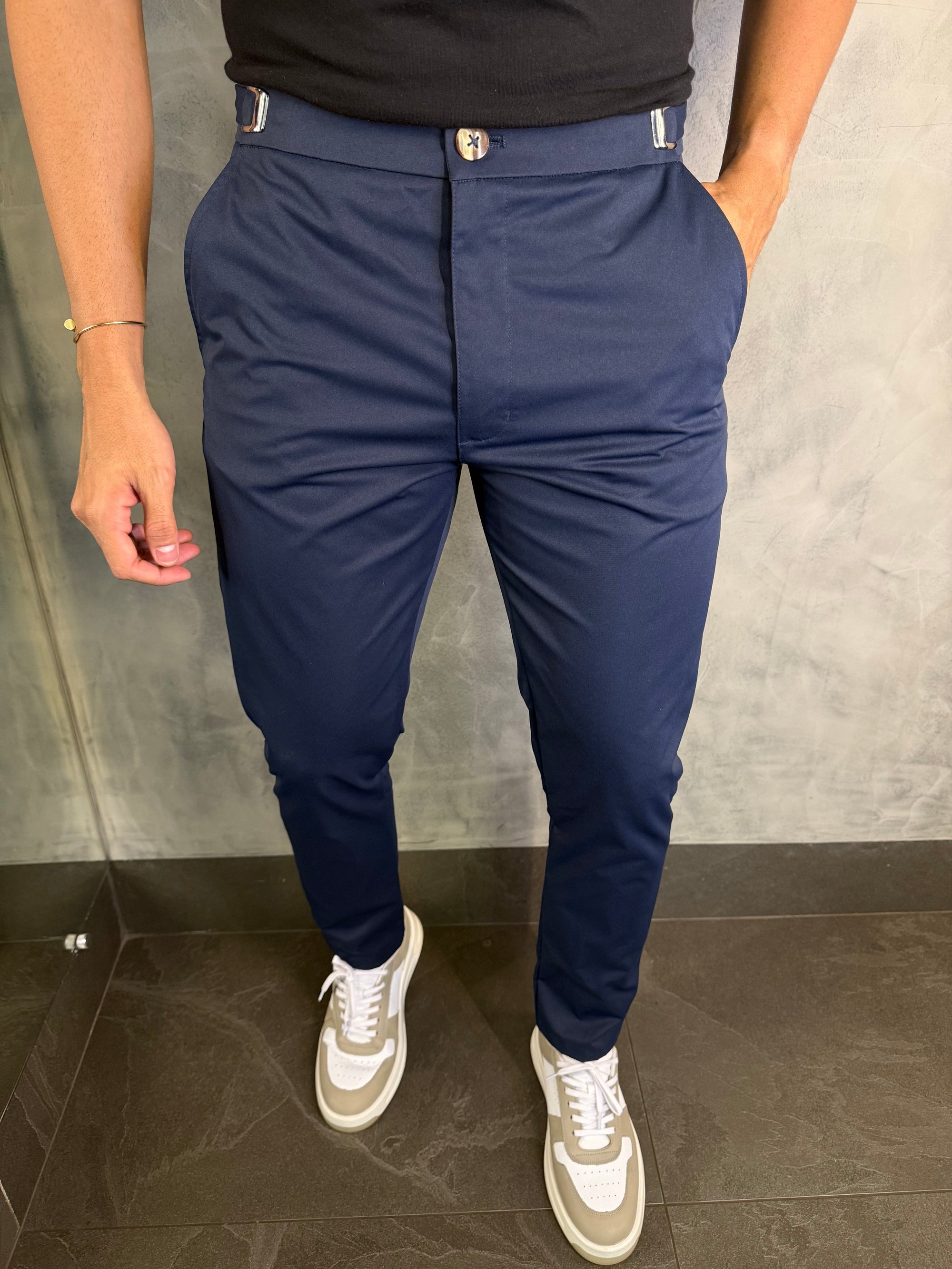CALÇA ALF. MÔNACO AJUSTE CATRACA MARINHO