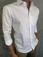 CAMISA M/L SLIM TRICOLINE C/ ELASTANO BRANCO